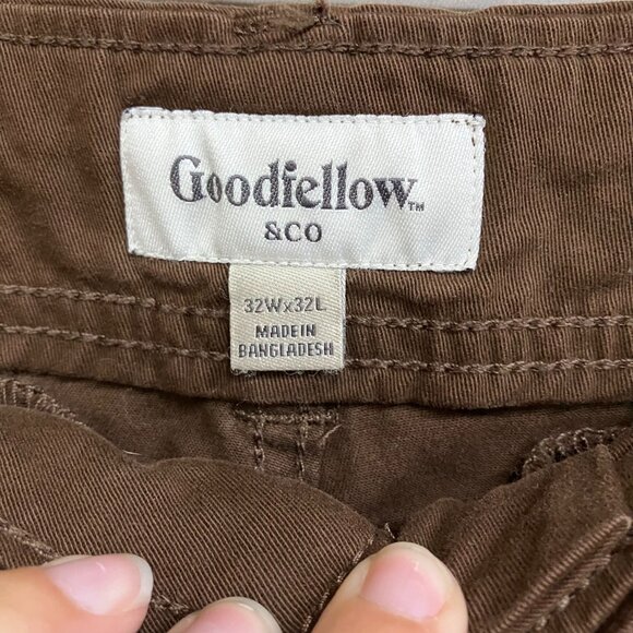 Goodfellow & Co Men's 32X32 Brown Straight Fit Cargo Pants Mid Rise Fly Button - Picture 5 of 14